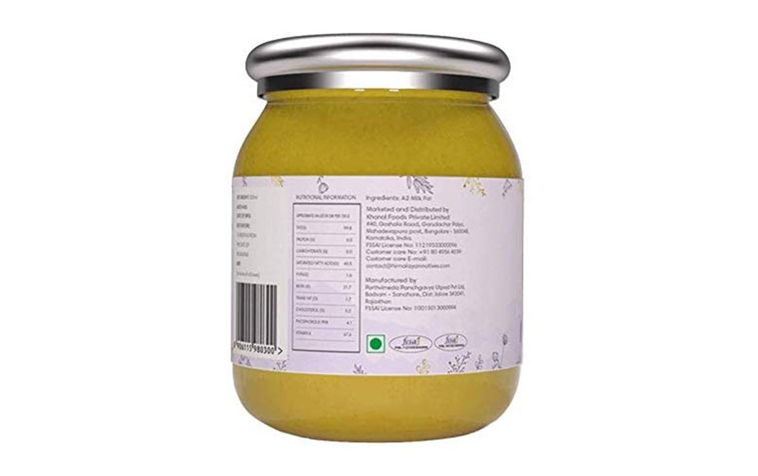Himalayan Natives 100% Natural A2 Gir Cow Bilona Ghee   Glass Jar  250 millilitre